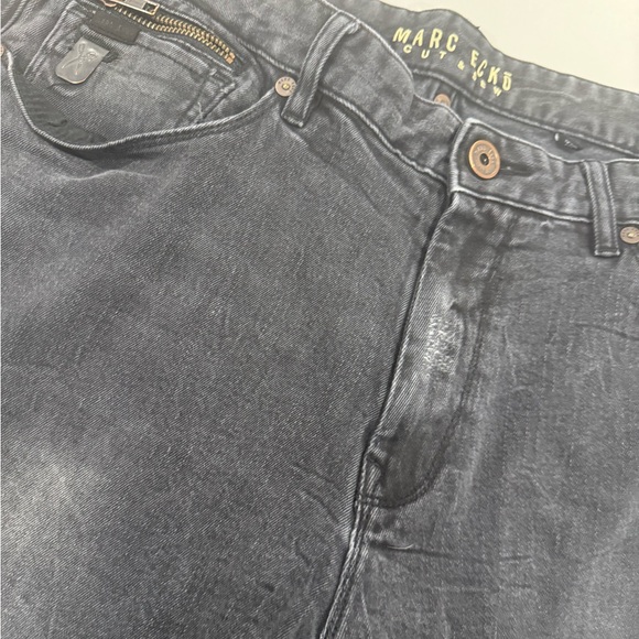 Men’s Black Distressed Marc Ecko Jeans Cut & Sew - Picture 3 of 13